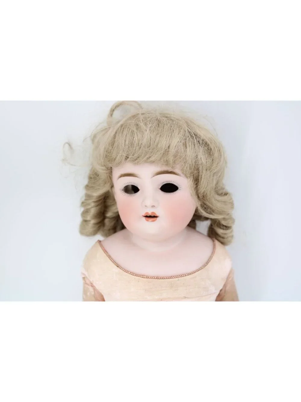 Vintage German Bisque Doll Leather body 22